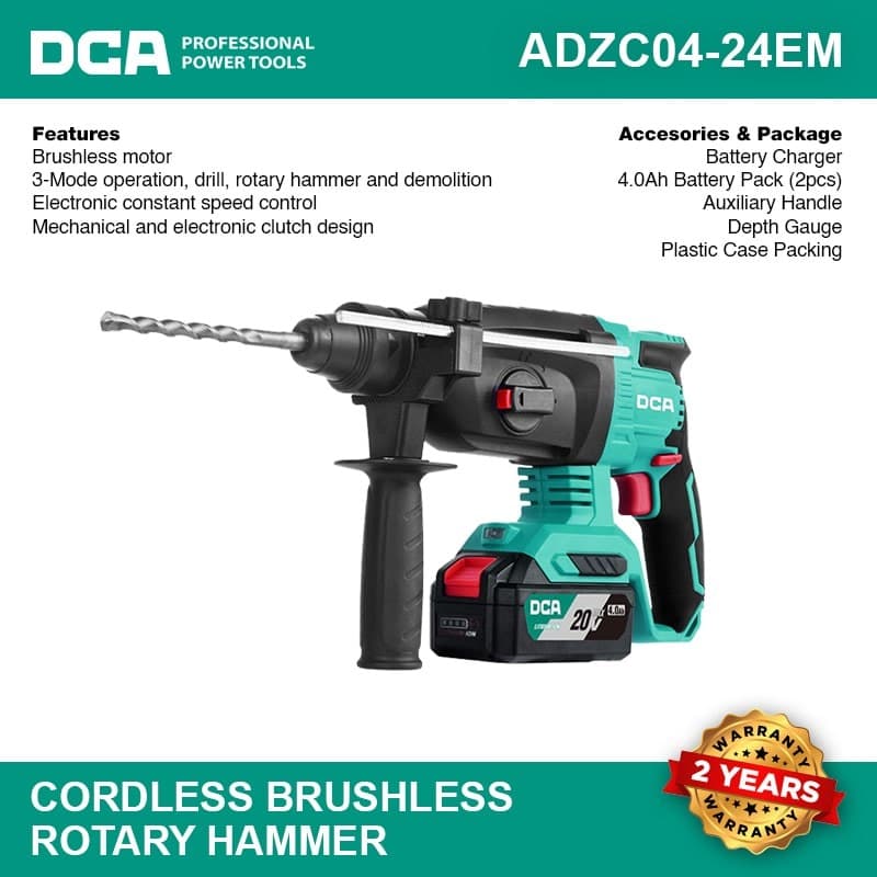 CORDLESS BRUSHLESS ROTARY HAMMER 20V ADZC04-24